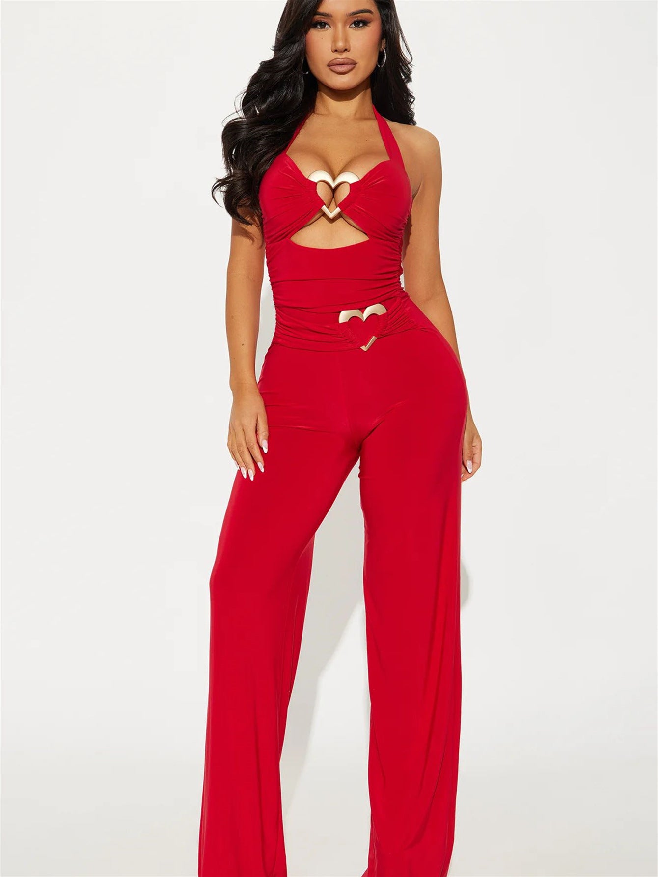 Women summer Halter Neck sleeveless Strapless sexy Jumpsuit