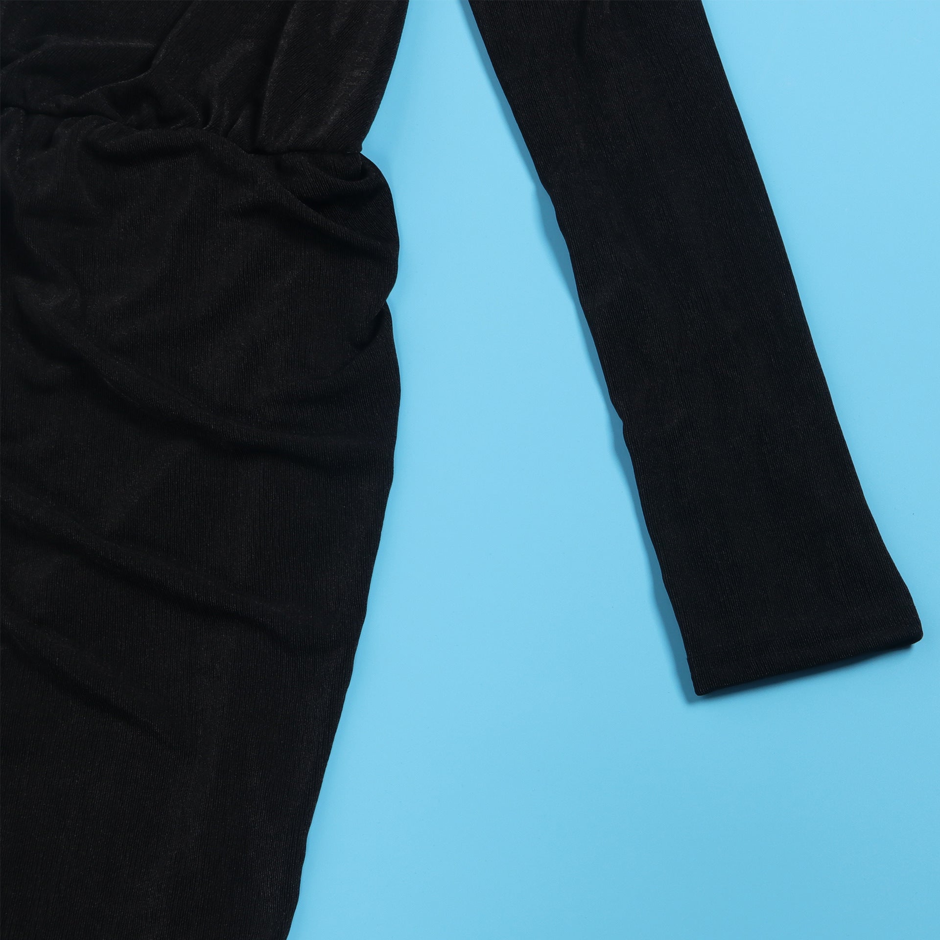 Women Sexy Solid Slit One Shoulder Dress 20