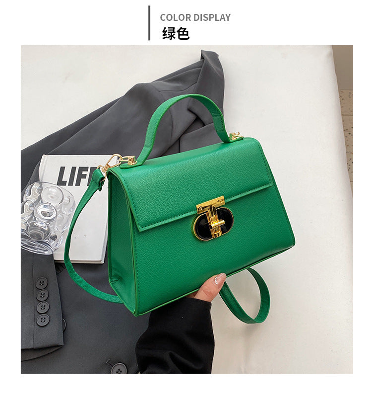 women's lock shoulder Messenger bag solid color small bag 6