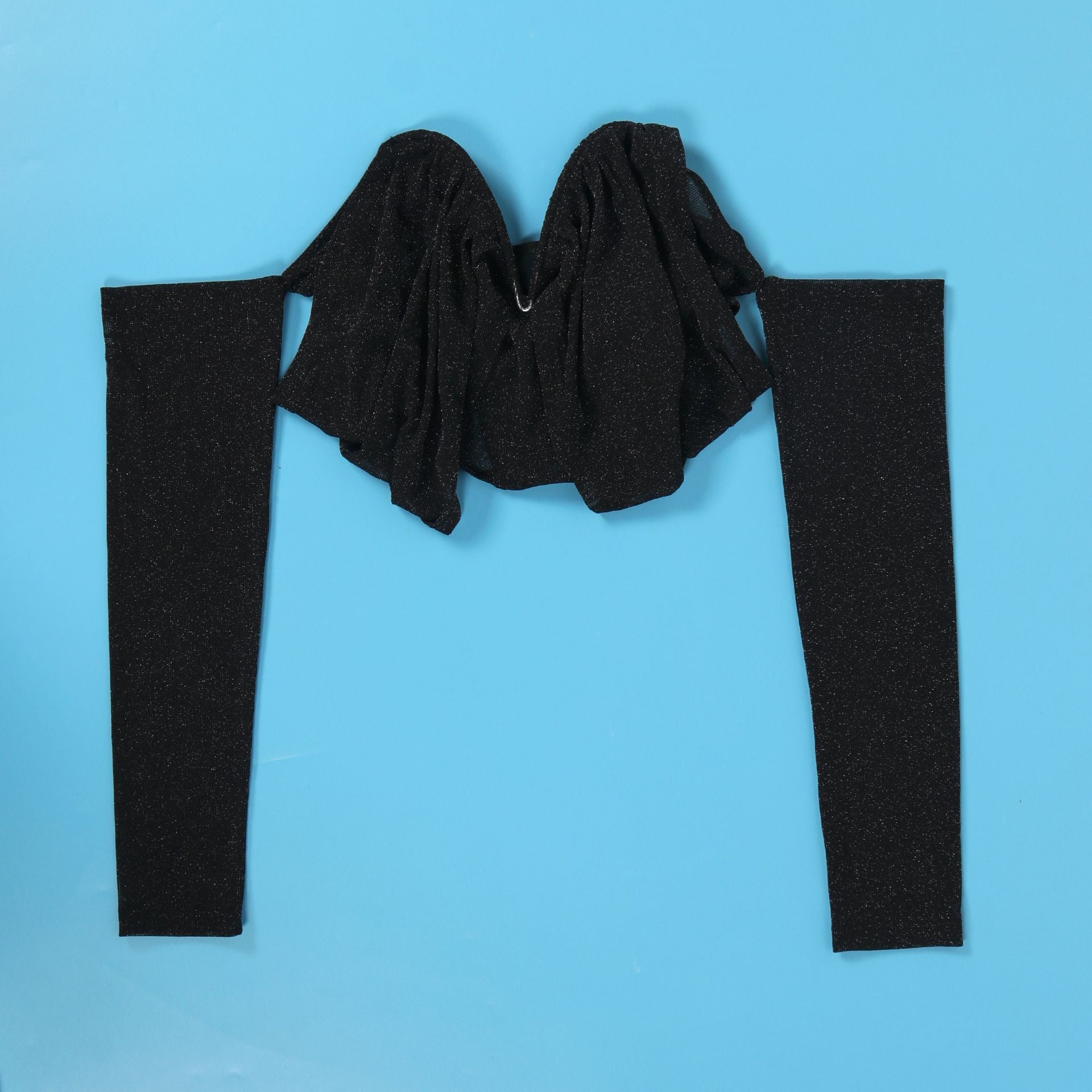 Sexy off shoulder pleated two piece skirt set nightclub wear 19