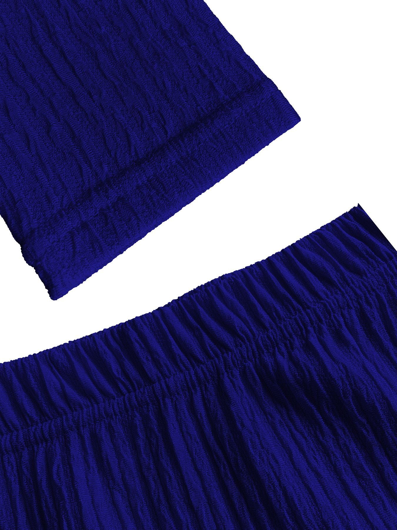 Women Solid Zippered Cropped Top Two-piece set with ruffled skirt 57