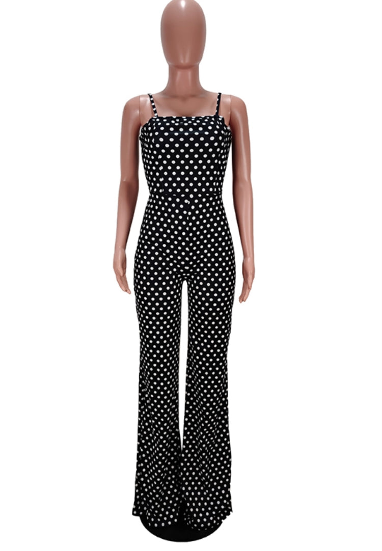 Summer White Polka Strap Formal Jumpsuit 5