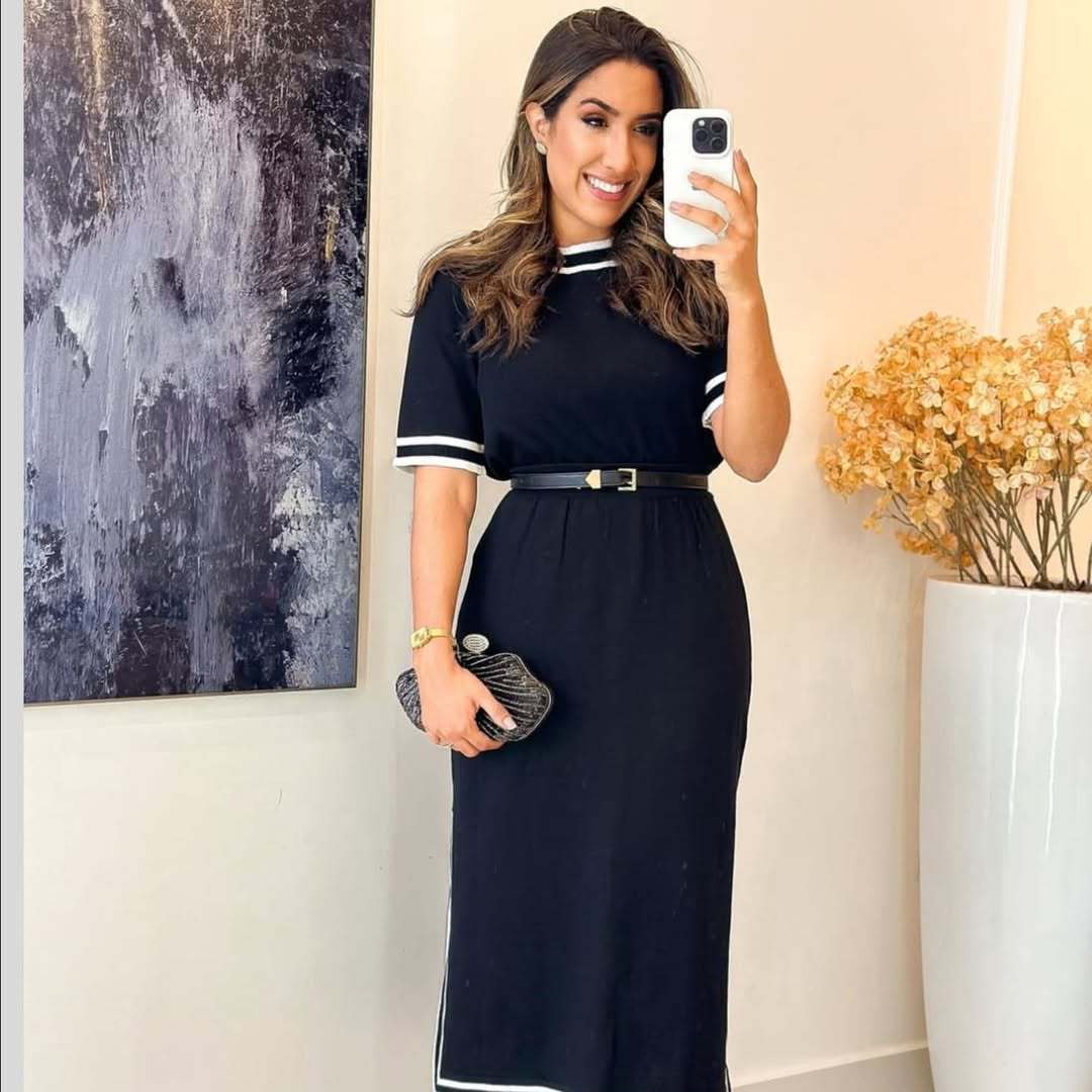 Women Summer Short Sleeve Slit Solid Dress 8