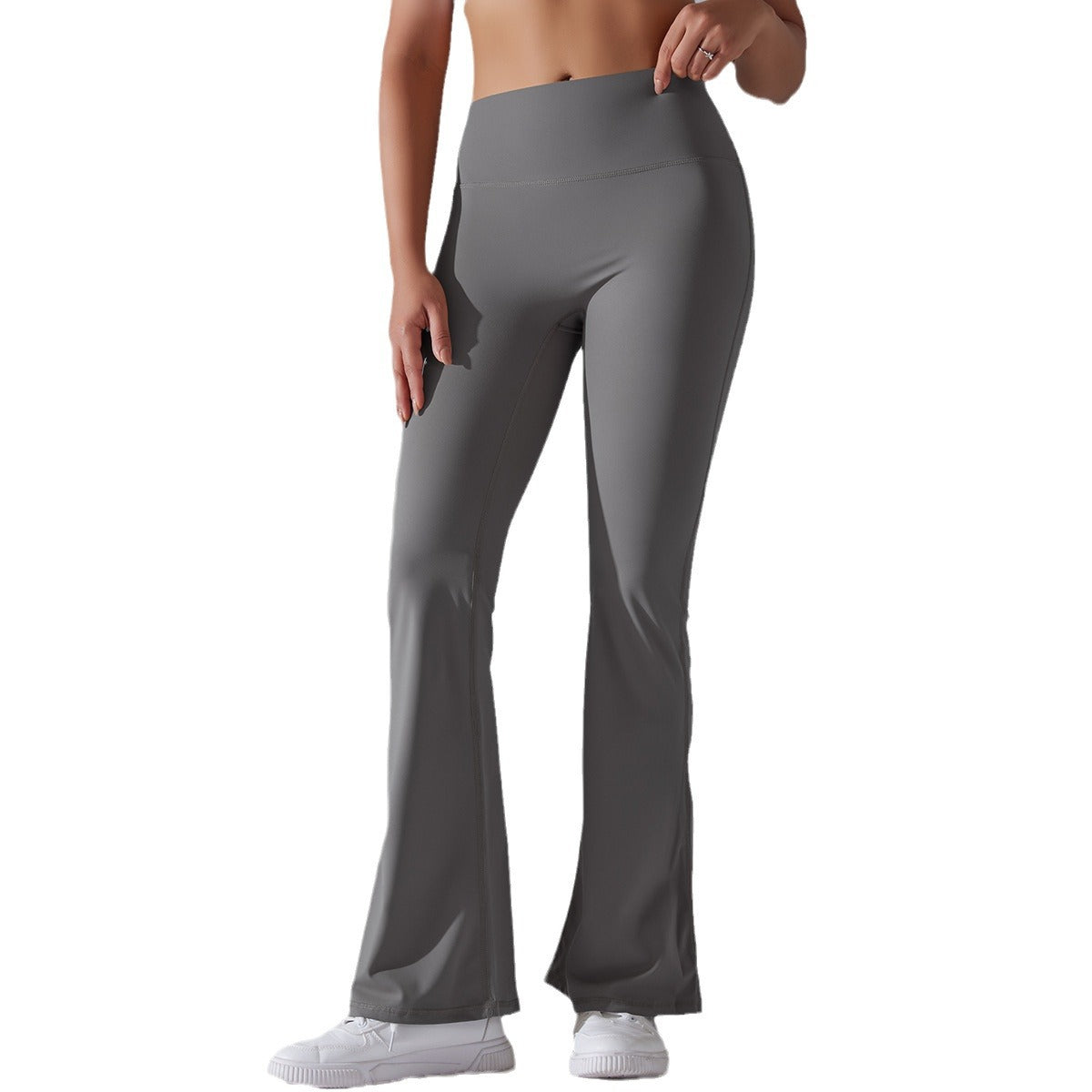 Women Solid Casual Sports Running Fitness Yoga Bell Bottom Pants 10
