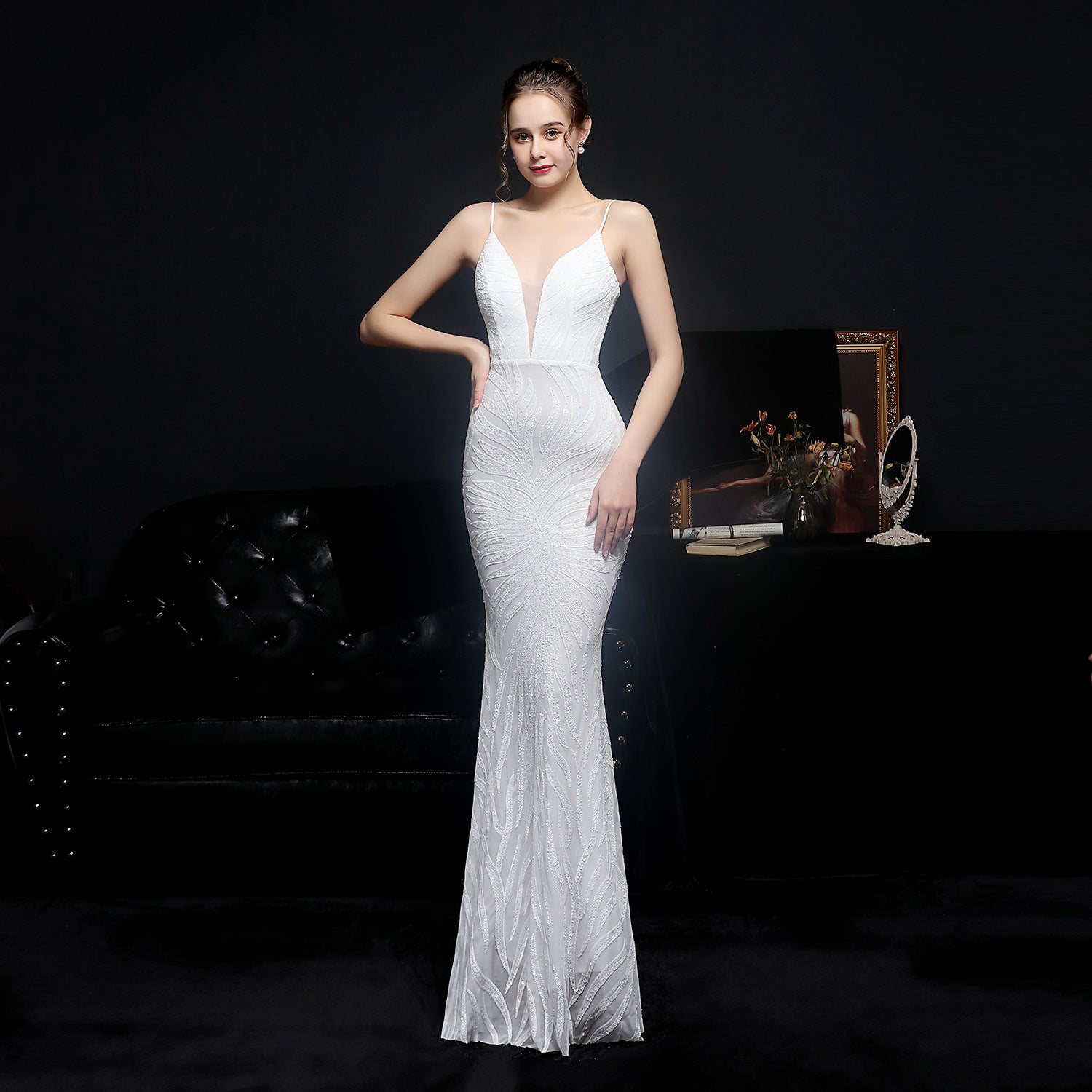 Summer Sequin Strap Mermaid Long Evening Dress 10