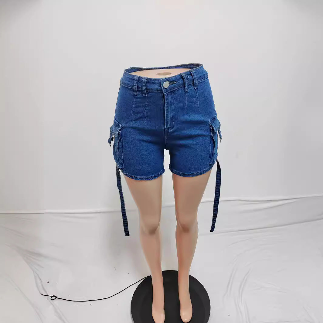 Women Washed Stretch Denim Shorts 5