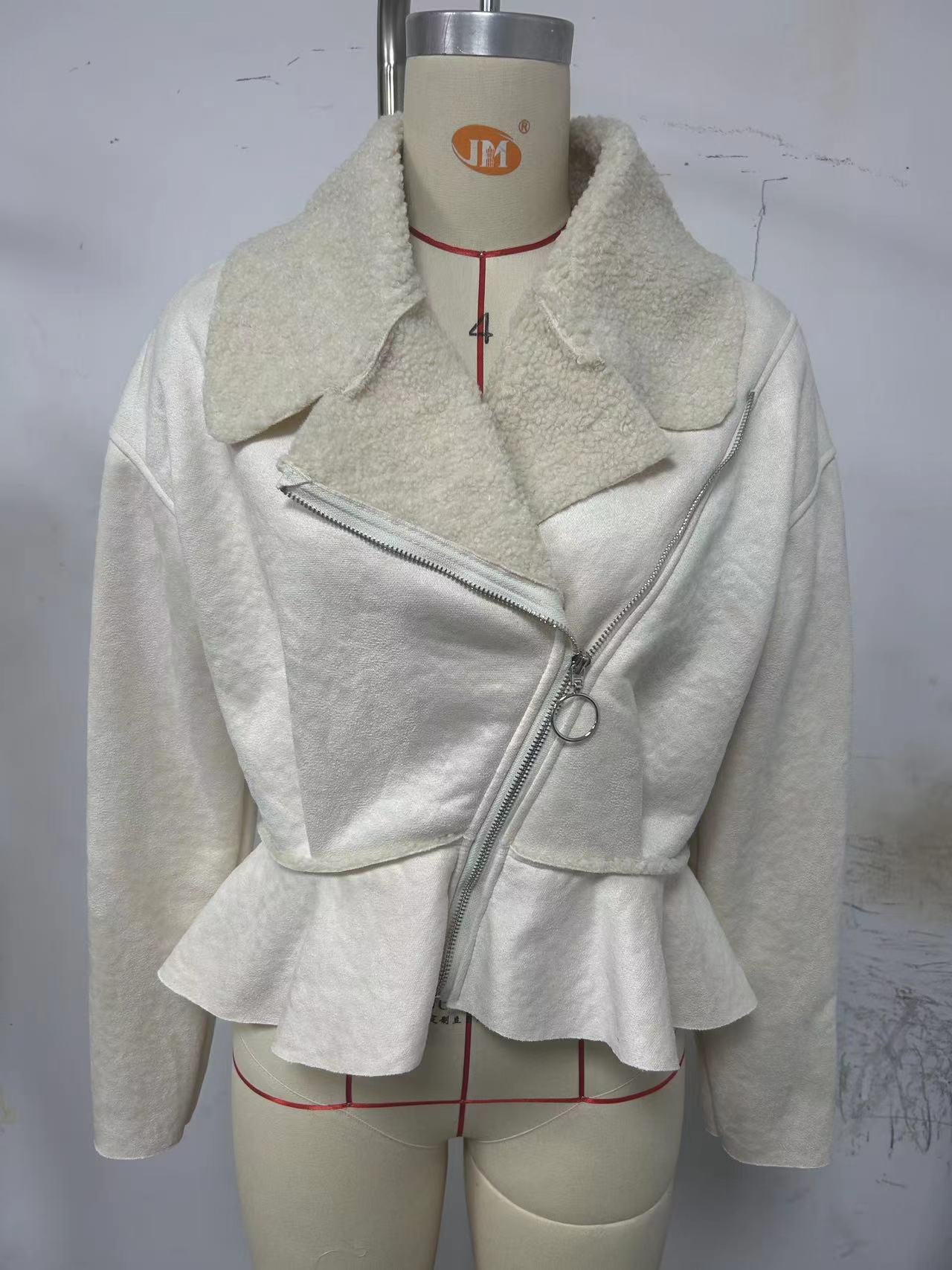 Autumn Winter Turndown Collar Fashion Women's Long-Sleeved Solid Color Jacket 15