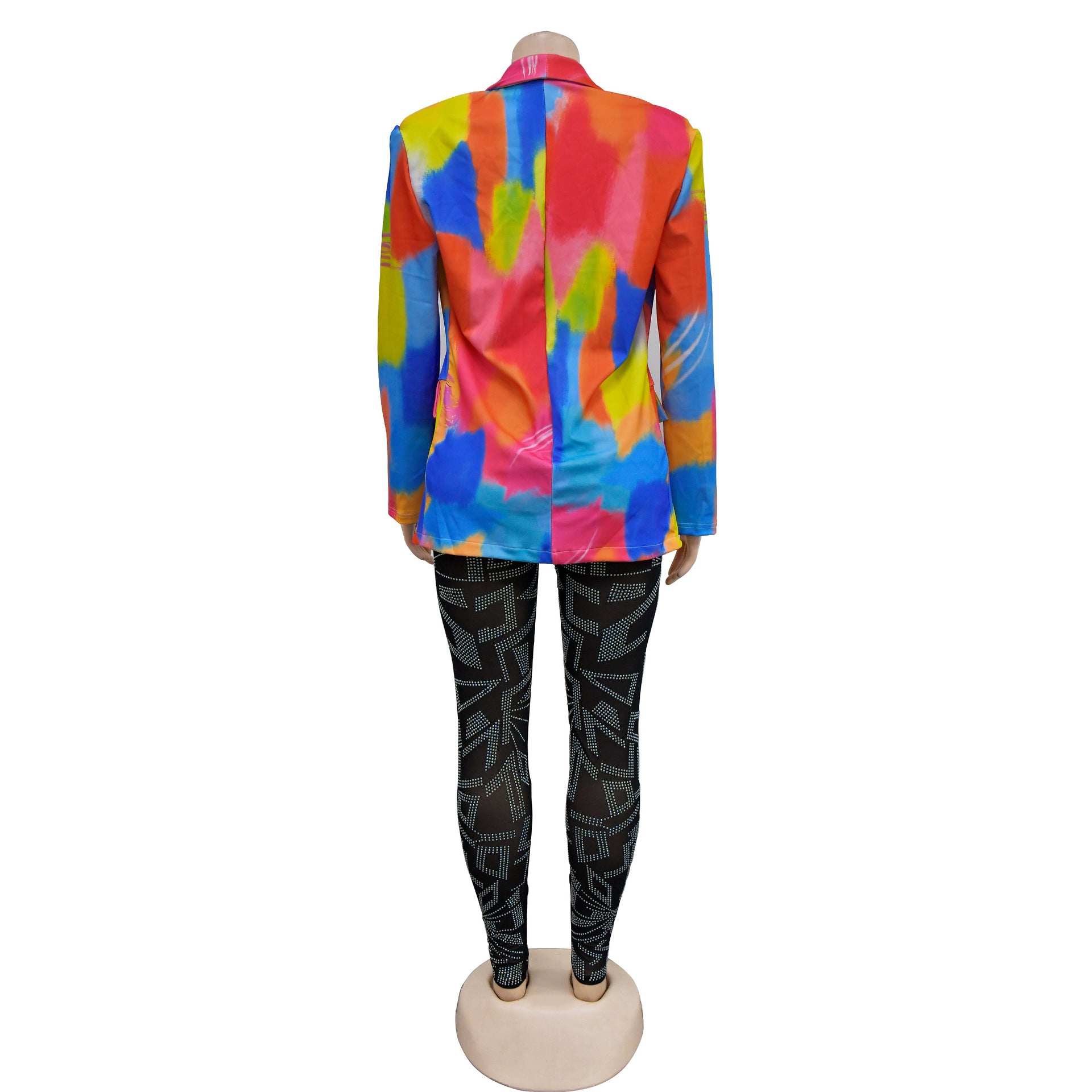 Women's Fashion Printed Long Sleeve Casual Blazer 26