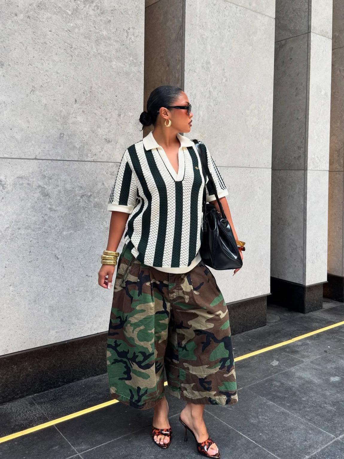 Women's Street Trendy Fashion Casual Camouflage Cargo Style Loose Wide-Leg Pants 5