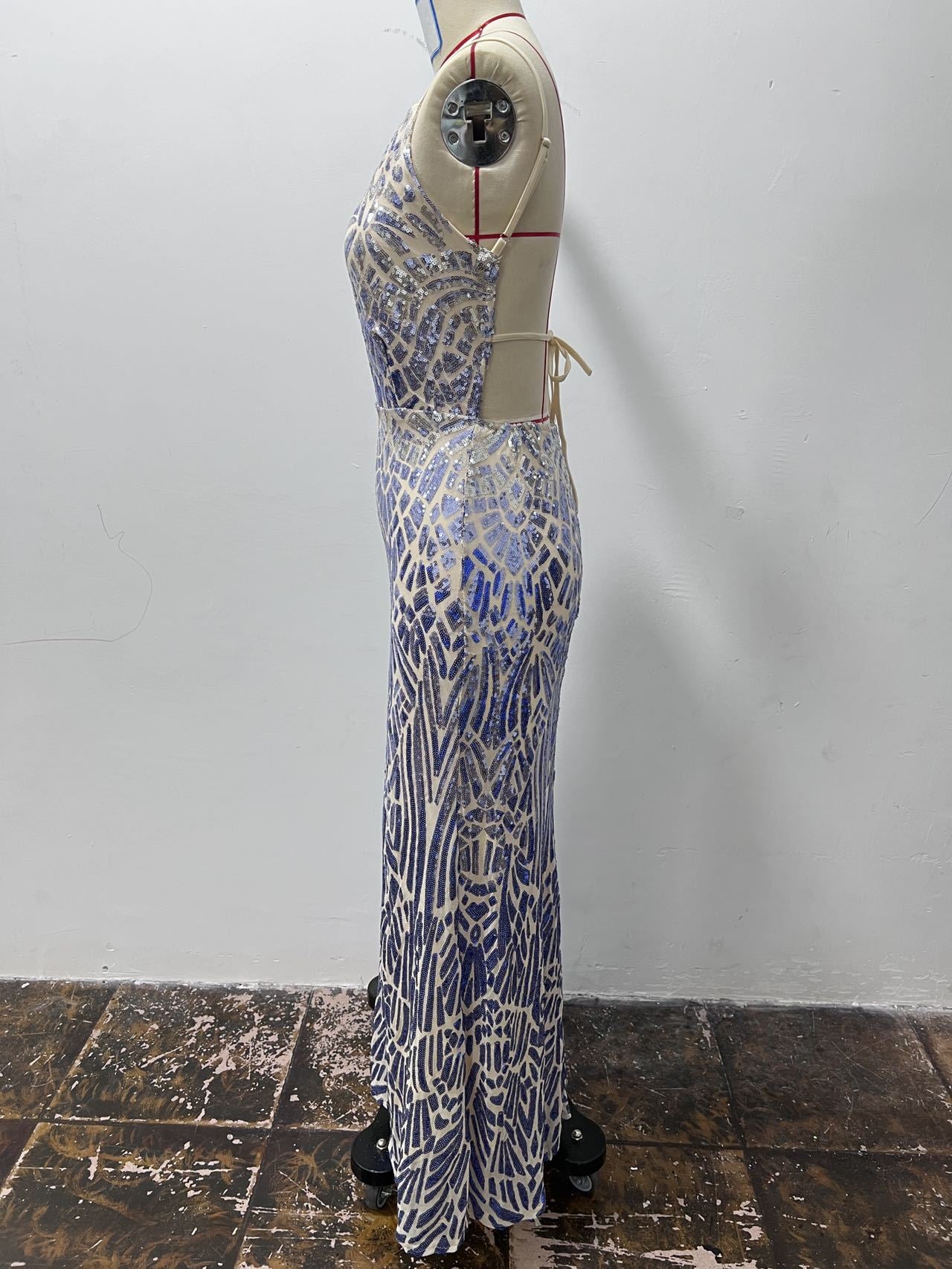 Women's Low Back Sequin Sexy Party Dress 6