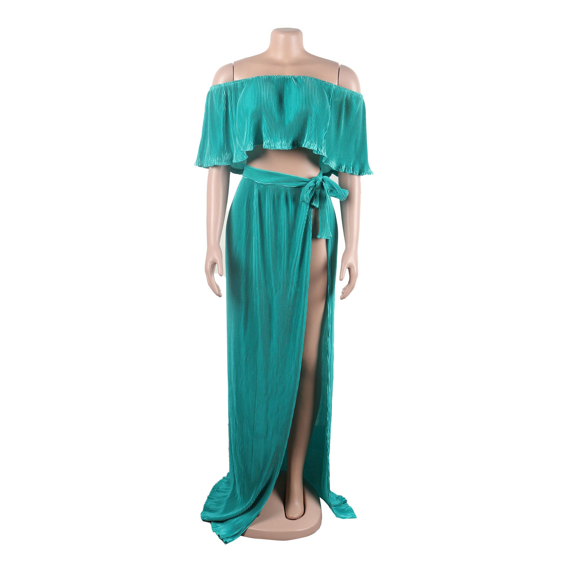 Sexy ruffled long skirt two-piece set nightclub clothes 20