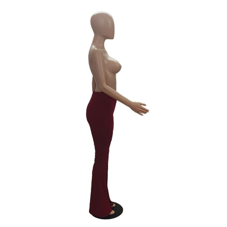 Women's Classic High Waist Slim Cropped Ripped Trousers Women's Pull Up Pants 21