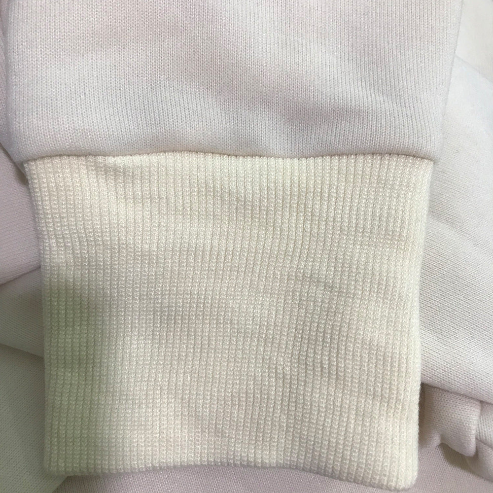 Women Solid Patchwork Ribbed Hooded Zipper Pocket Loose Jacket and Pants Two-piece Set 16