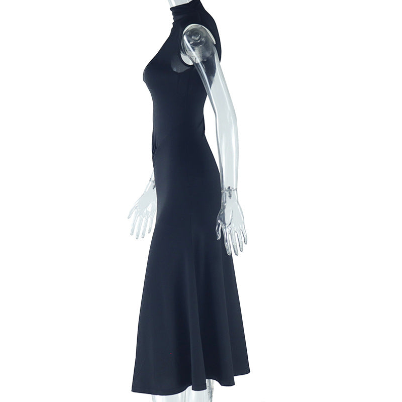 Women's Solid Color Round Neck Sleeveless Casual Chic Irregular Dress 6