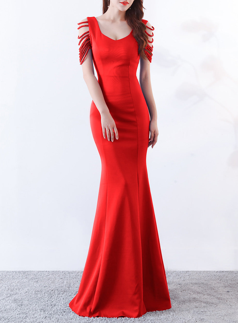 sexy fishtail dress bride wedding toast clothing 7