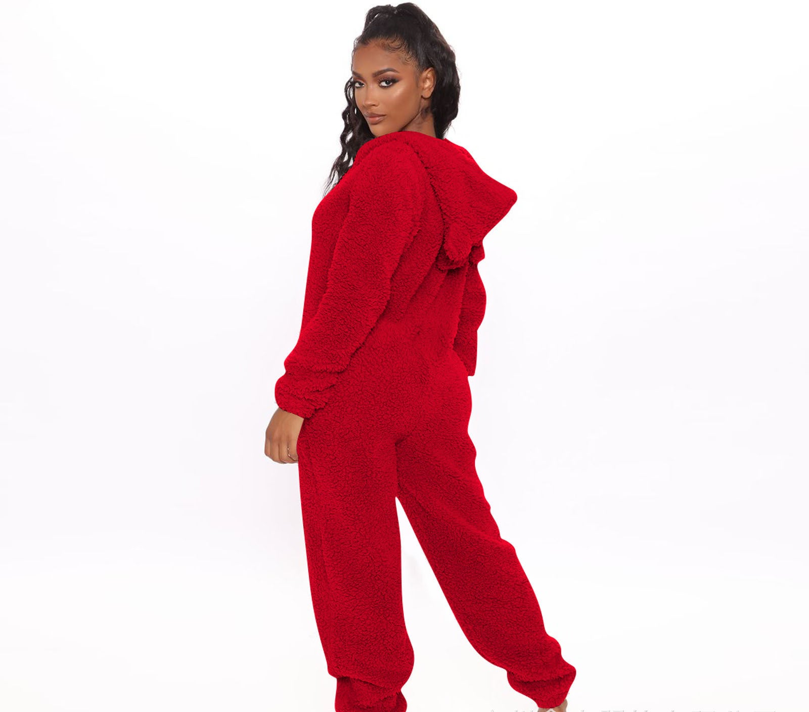 Women Long Sleeve Hooded Casual Jumpsuit 20