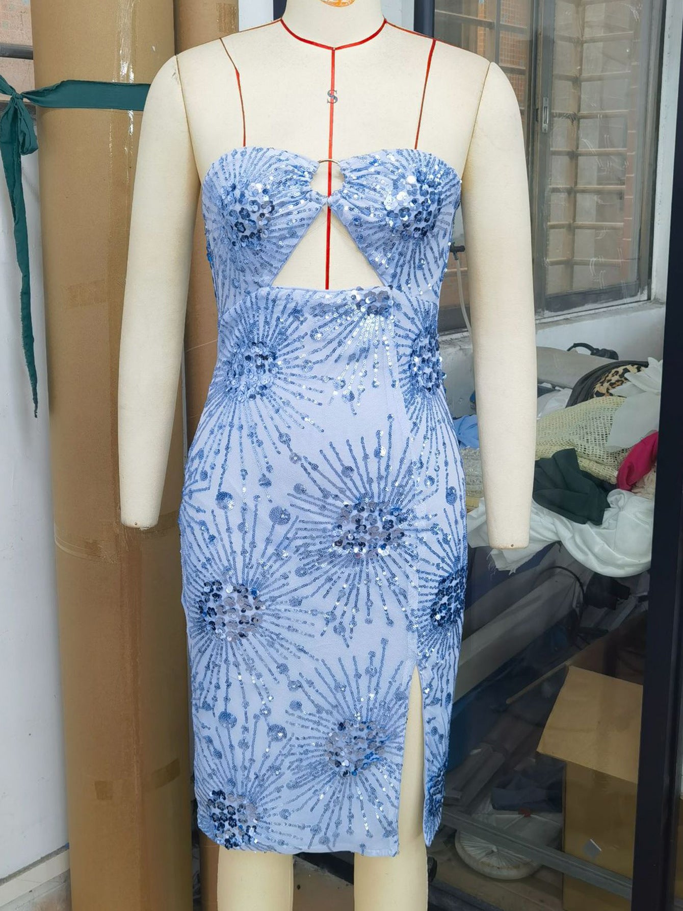 Sexy Low Back Sequin Dress Summer Women's Prom Dress 7