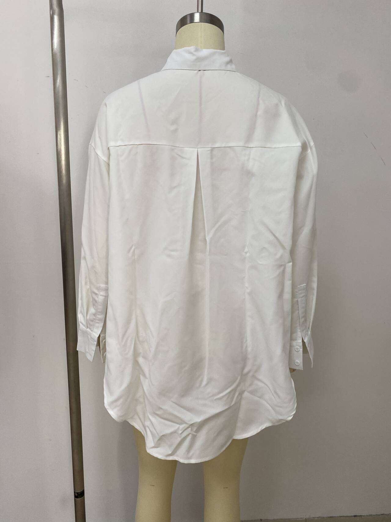 Women Autumn/Winter Collared Buttoned Lantern Sleeve Long-Sleeved Shirt 8