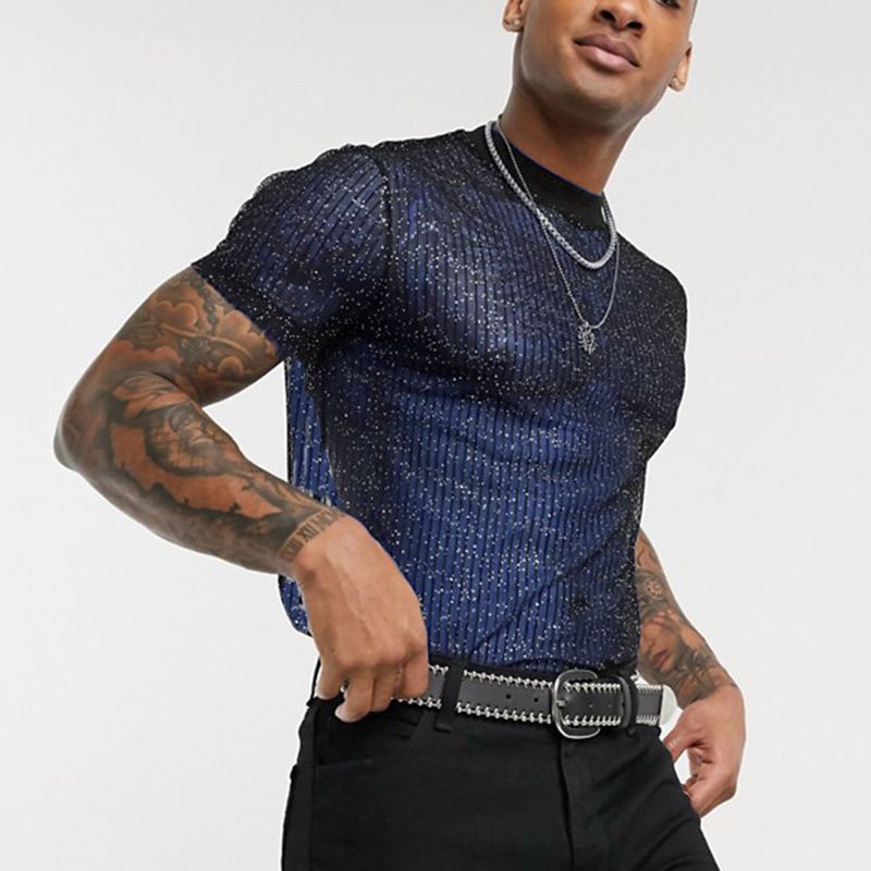 Men See-Through mesh sexy T-shirt 3