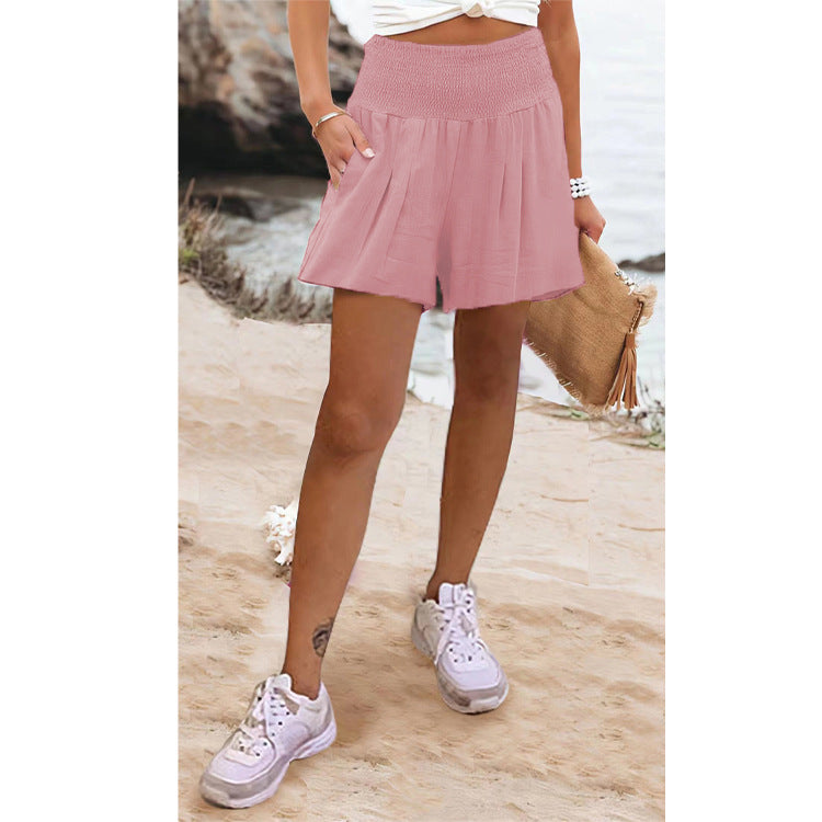 Women's Solid Color High Waist Casual Shorts 15