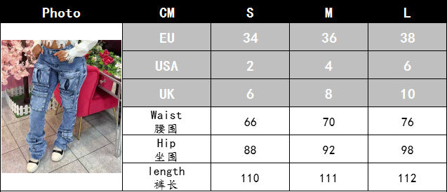 Women Stretchy Cargo Denim Pant 7