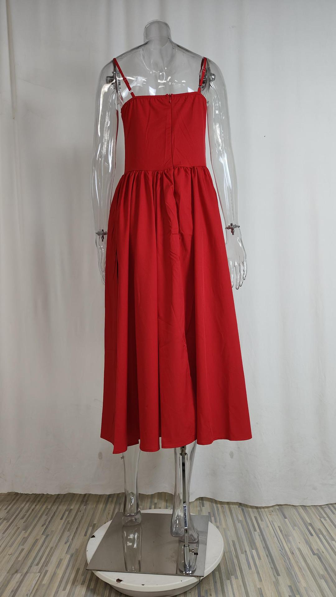 Women Spring Elegant French Retro Strap Dress 38