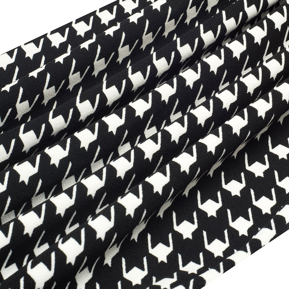 Women Button Houndstooth Patchwork Bodycon Dress 8