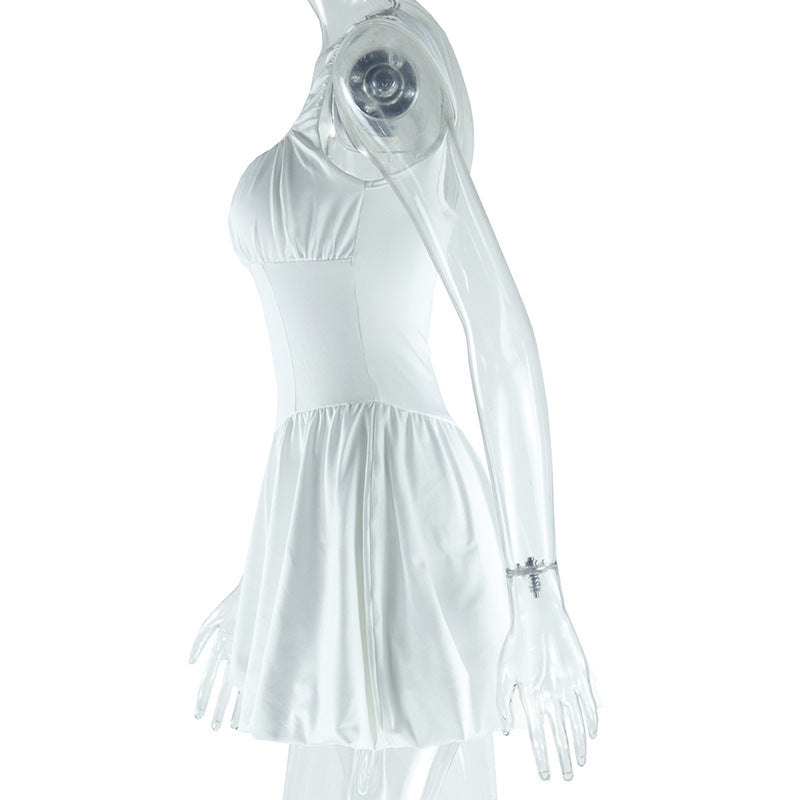 Women's Solid Color Sexy Strap Sleeveless Low Back Casual A-Line Dress 9