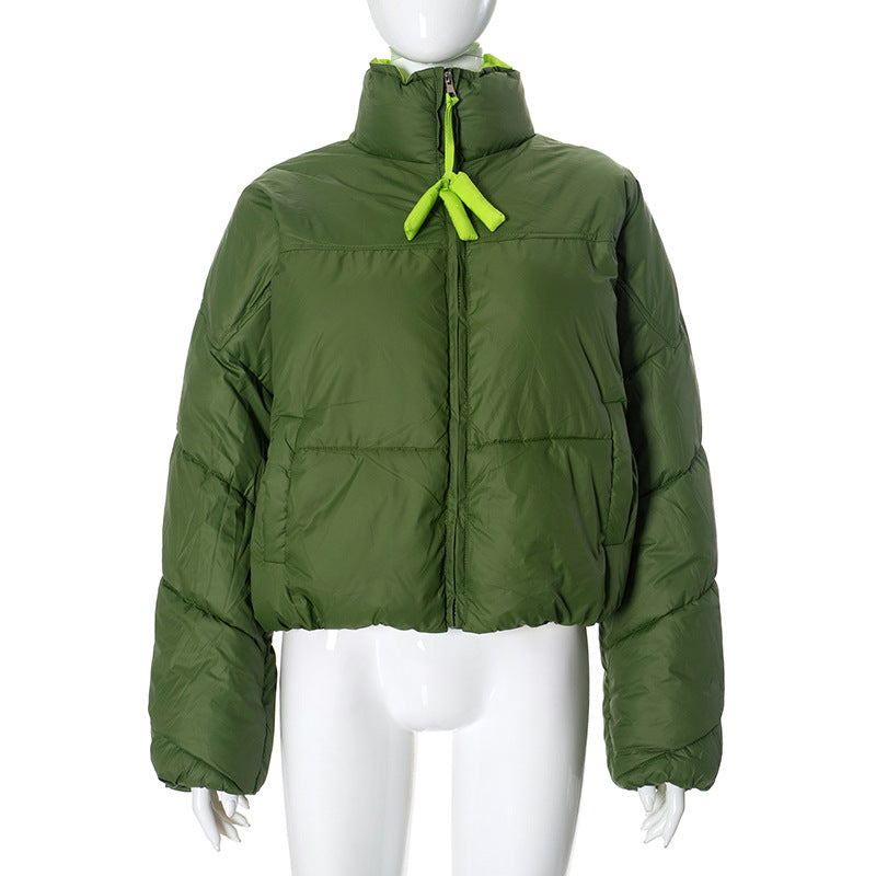 Women long sleeve contrast winter warm Padding Jacket 47