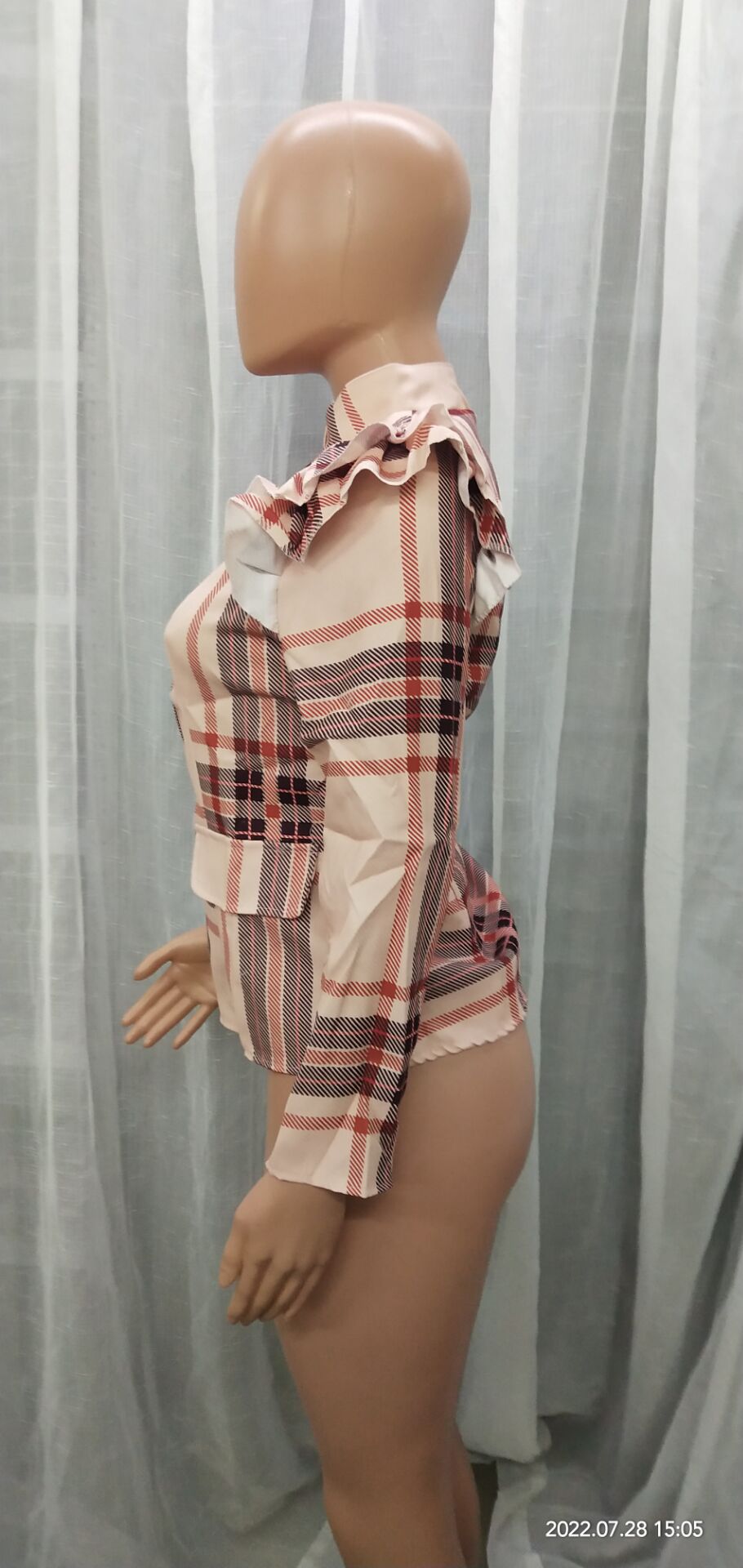 Autumn Plaid Print Zip Up Regular Jacket 6