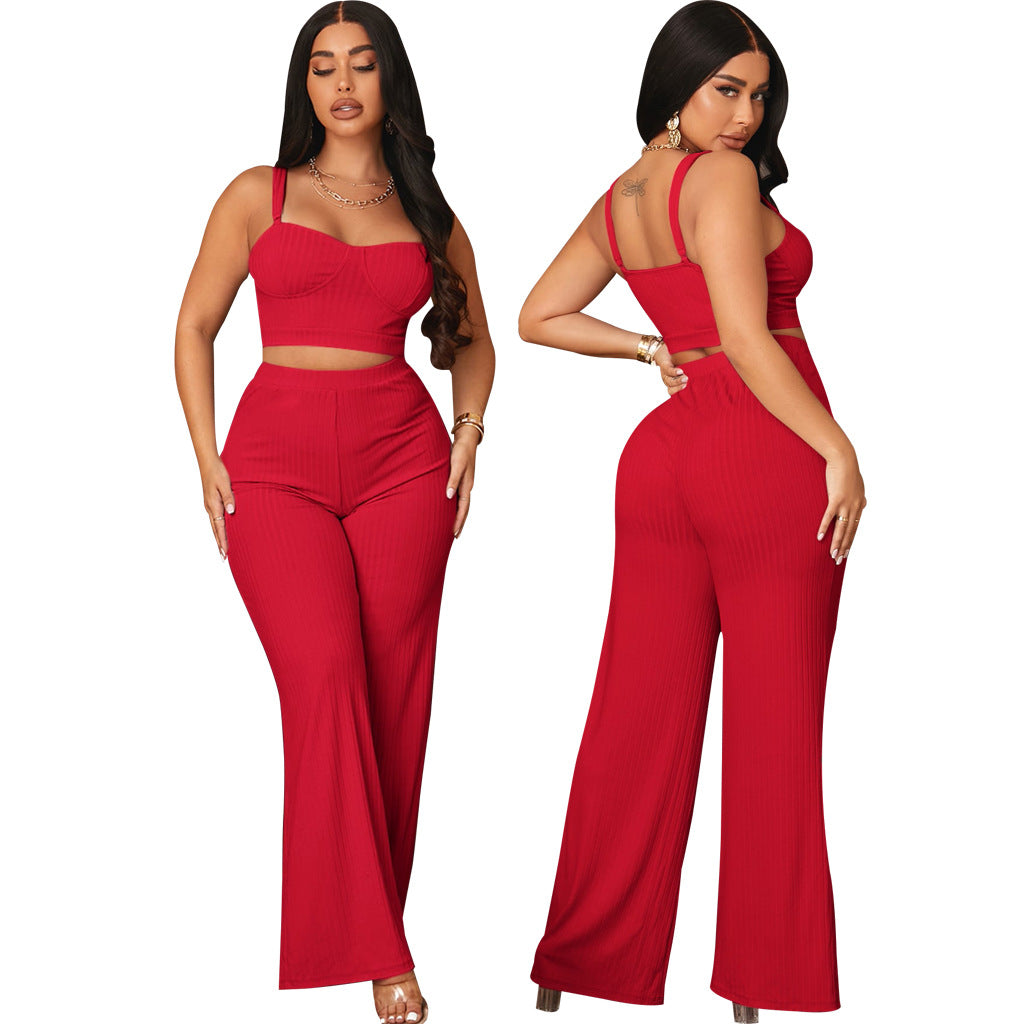 Women's Sexy Fashion Solid Casual Two-Piece Set 12