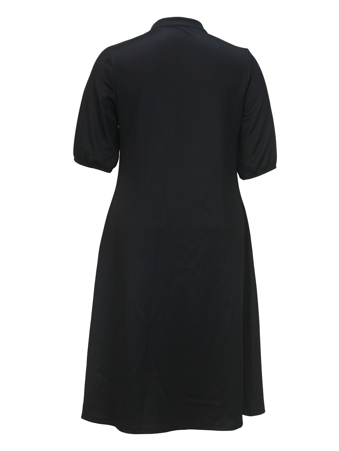 Half Sleeve V-Neck A-Line Plus-Size Dress 6