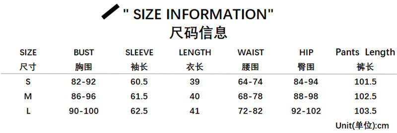 Women autumn casual top and solid Pants two-piece set 8