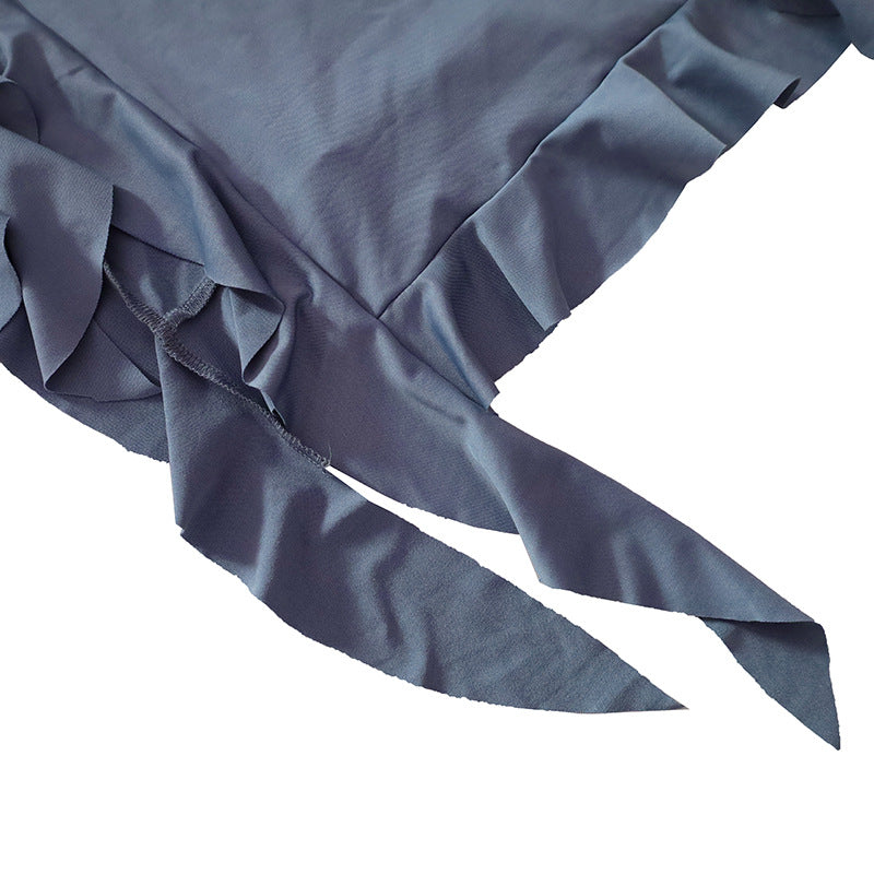 Women Summer Sleeveless Crop Top and Skirt Ruffles Skirt Two-Piece Set 41