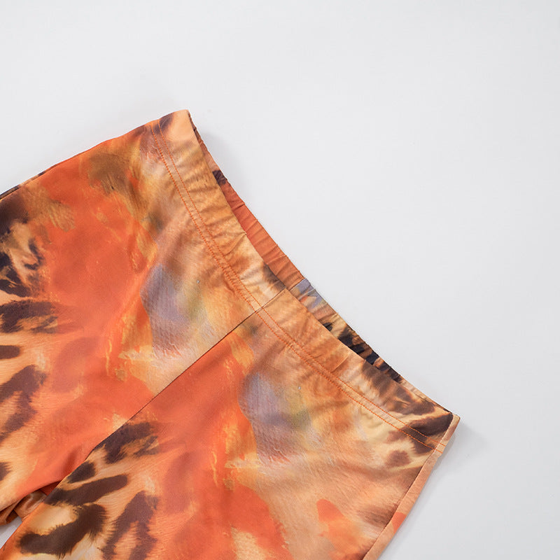 Women Summer Leopard Print Sexy Cropped Pants 13