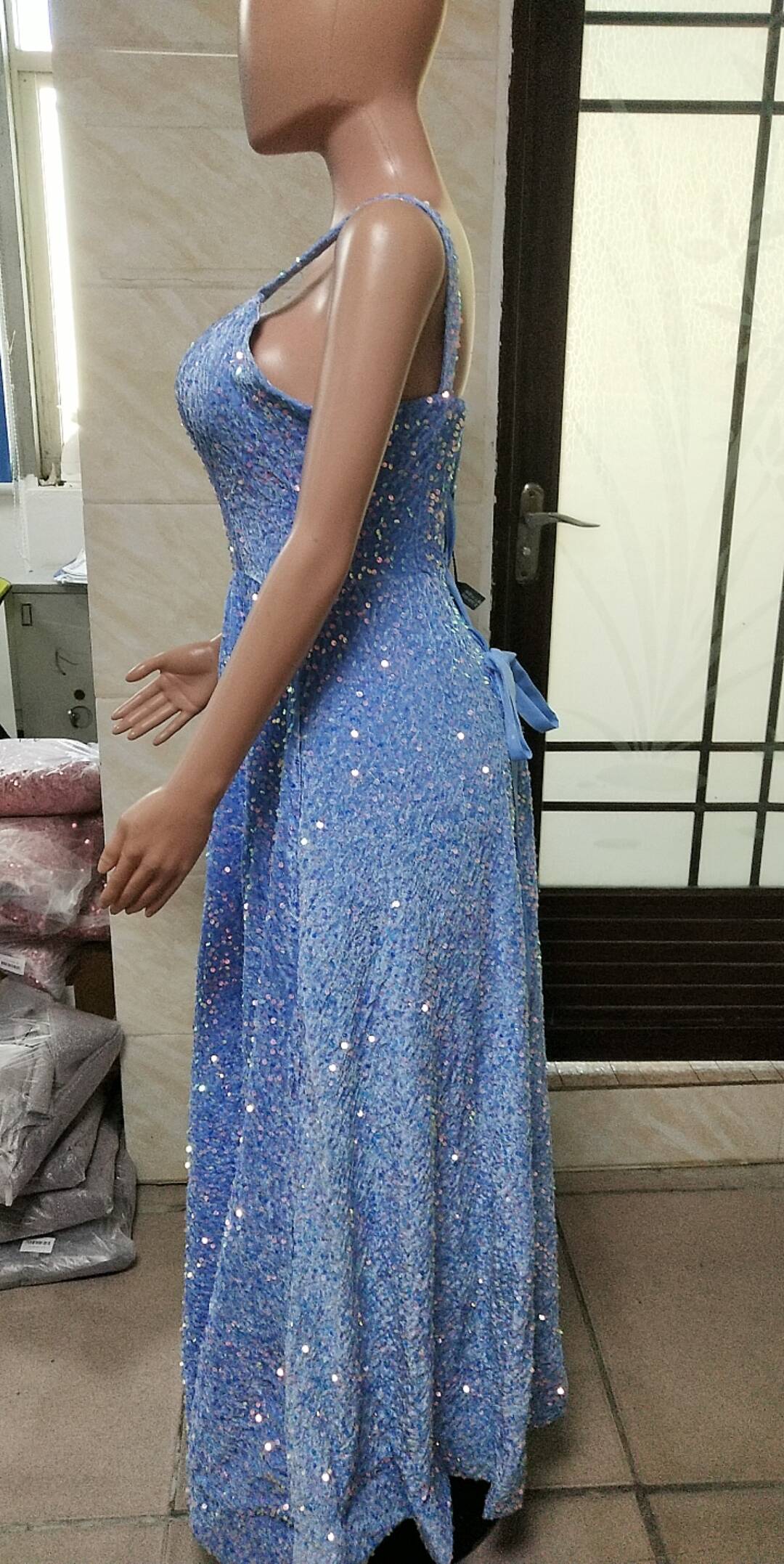 Luxury Sequin Prom Dress Side Slit Glitter Long A Line Formal Party Evening Dress(process time 3-7days) 41