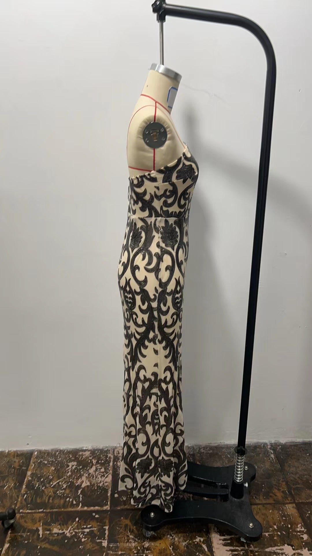 Women chic sequin sexy slash shoulder formal party evening dress 10