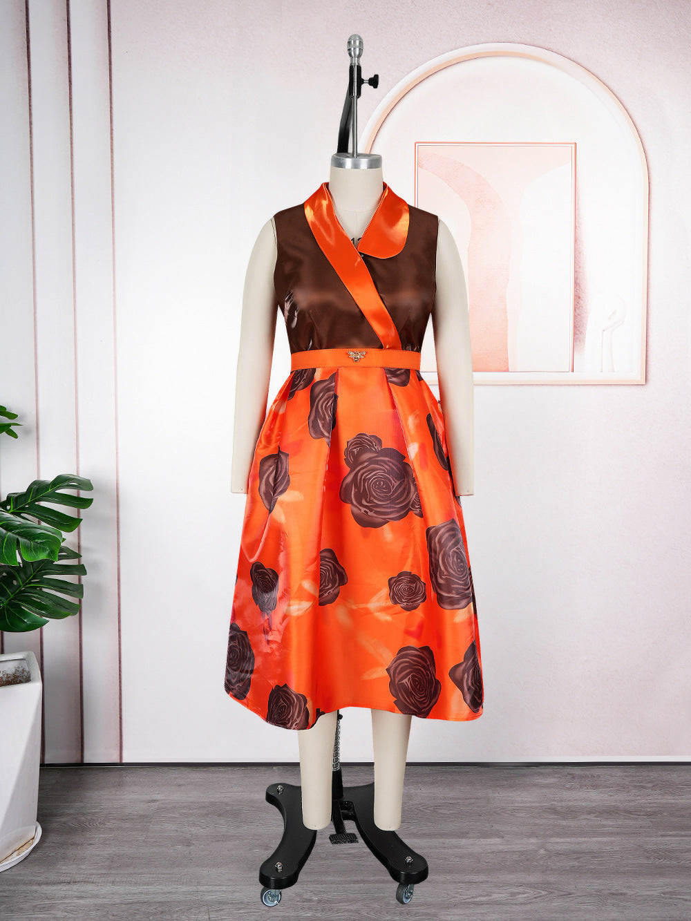 Plus Size Women's African Sleeveless Summer Sexy Print Dress 8