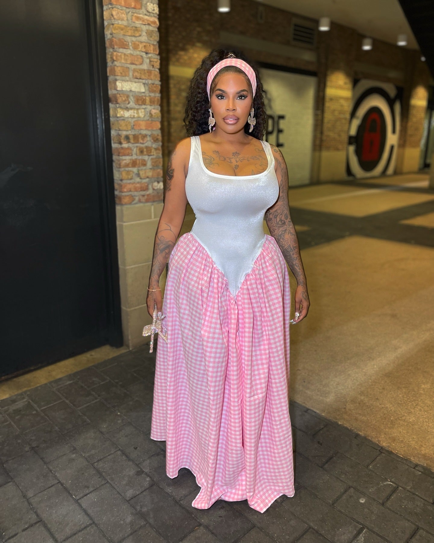 Women's Fashion Slim Waist Plaid Print Sleeveless Dress 3