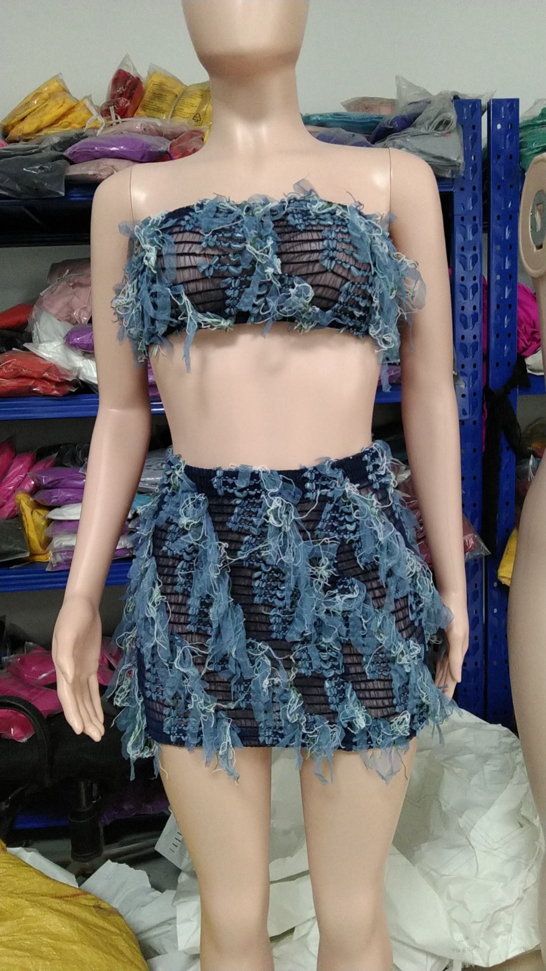 Women's Strapless High-Waist Slim Fit Sexy Mini Skirt Set 13