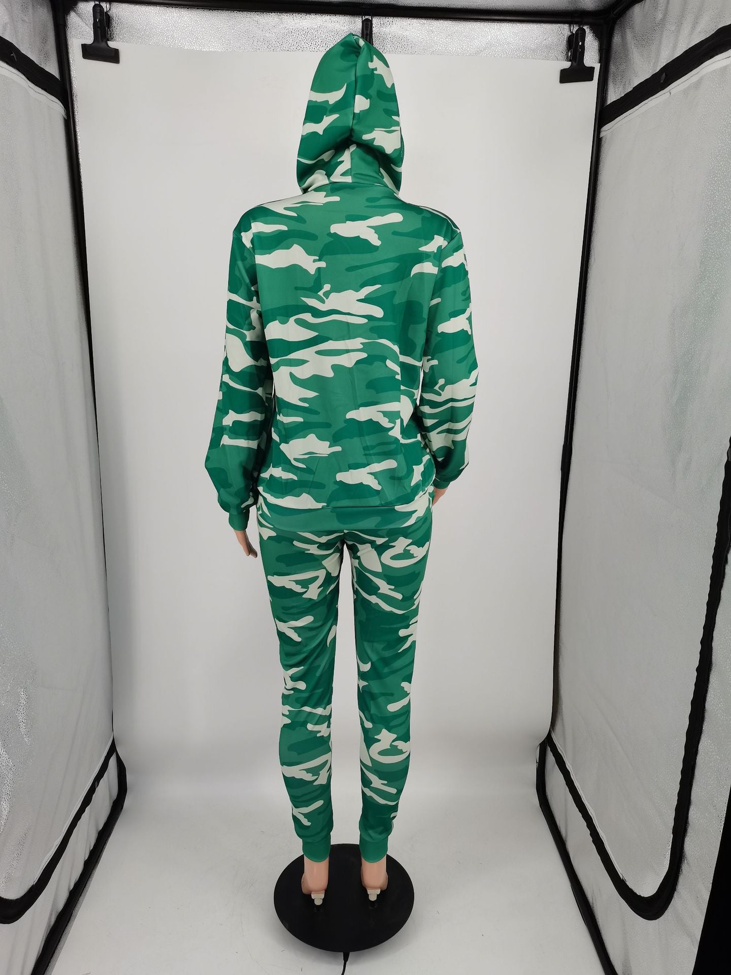 Women's Fashionable Sportswear Camouflage Two-Piece Tracksuit Set 25