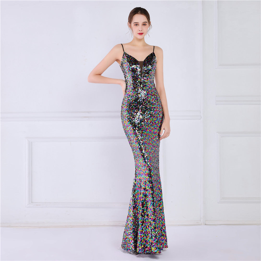 Plus Size Women Sequined Formal Party Maxi Evening Dress 10