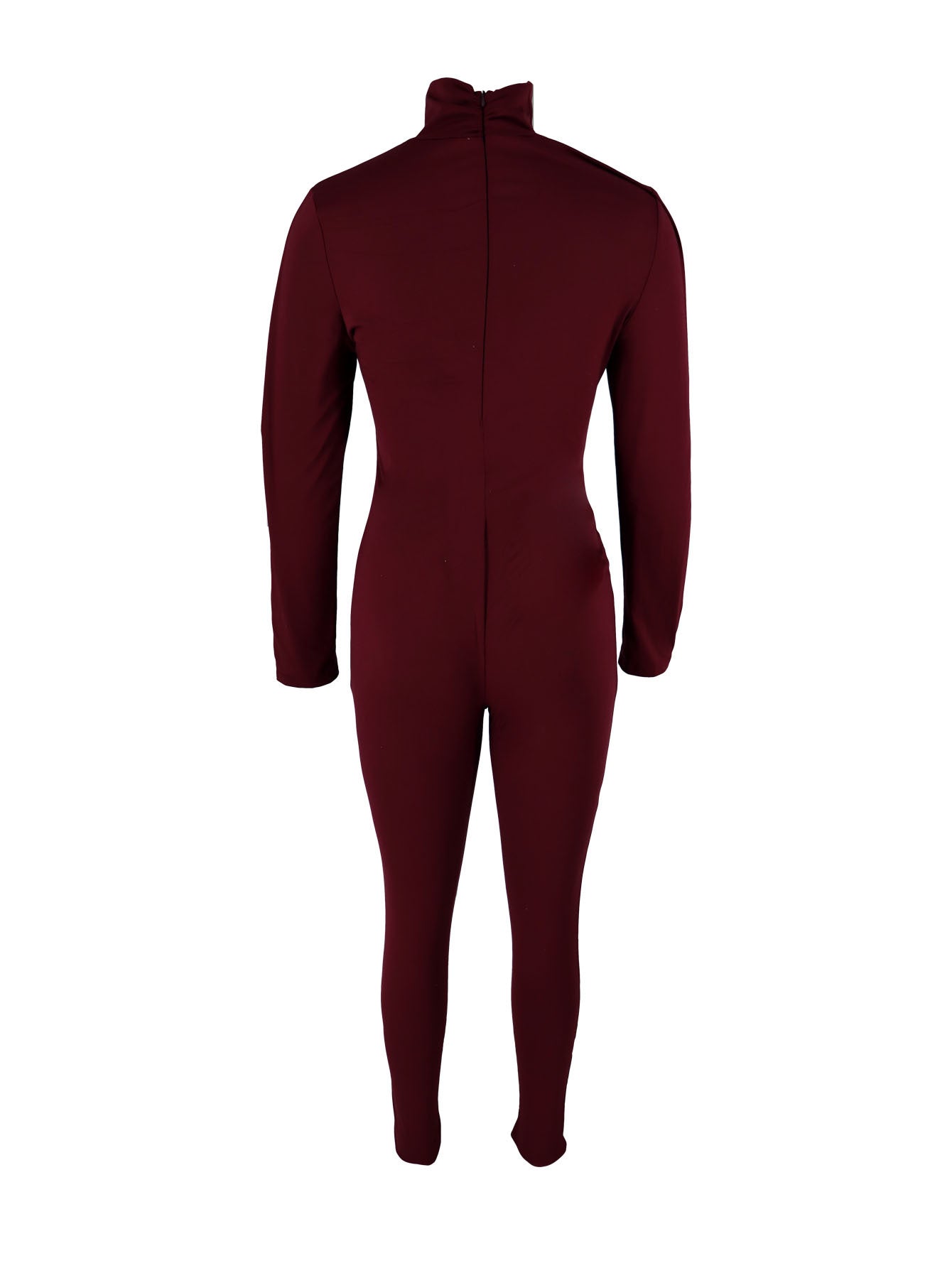 Elegant High-Neck Long Sleeve Tight Slim Jumpsuit 5