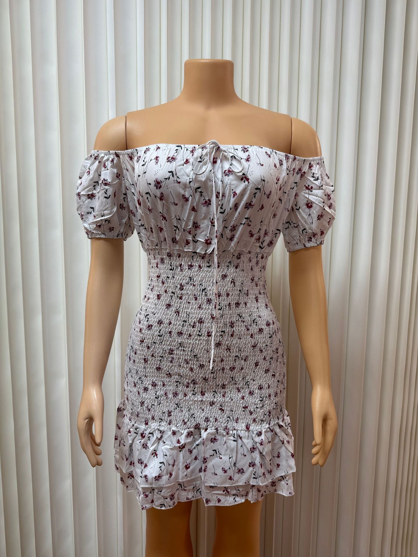 Women Print Lace-up Sexy Bodycon Floral short-sleeved dress 7