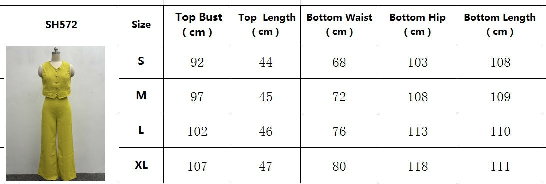 Summer Suit Women's Fashion Casual Solid Color Vest Trousers Two-Piece Set 19
