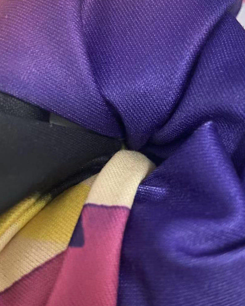 Women's Summer Fashion Print Short Sleeve Shorts Pocket Print Suit 6