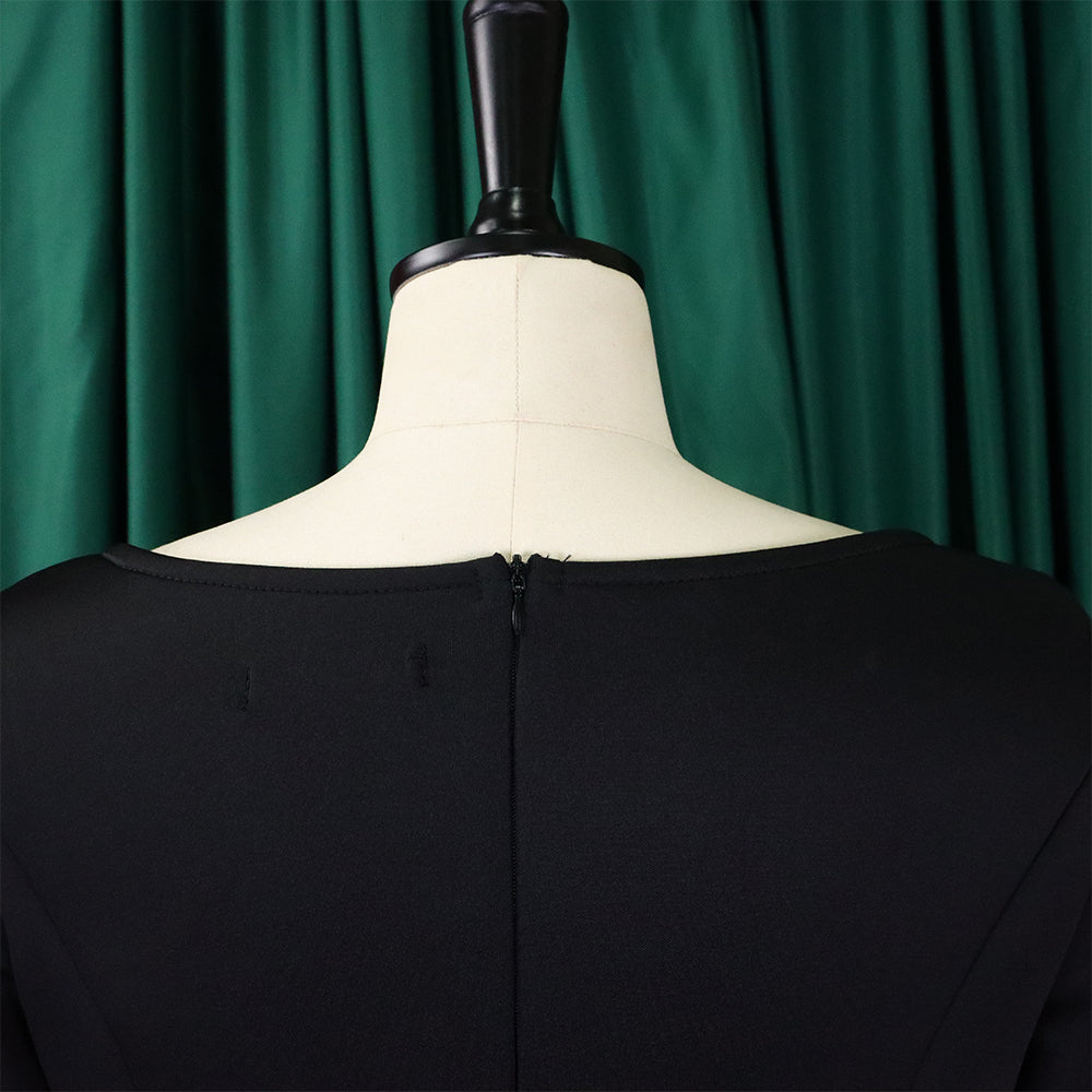 Women's Summer Solid Color Swing Dress Chic Evening Dress 38