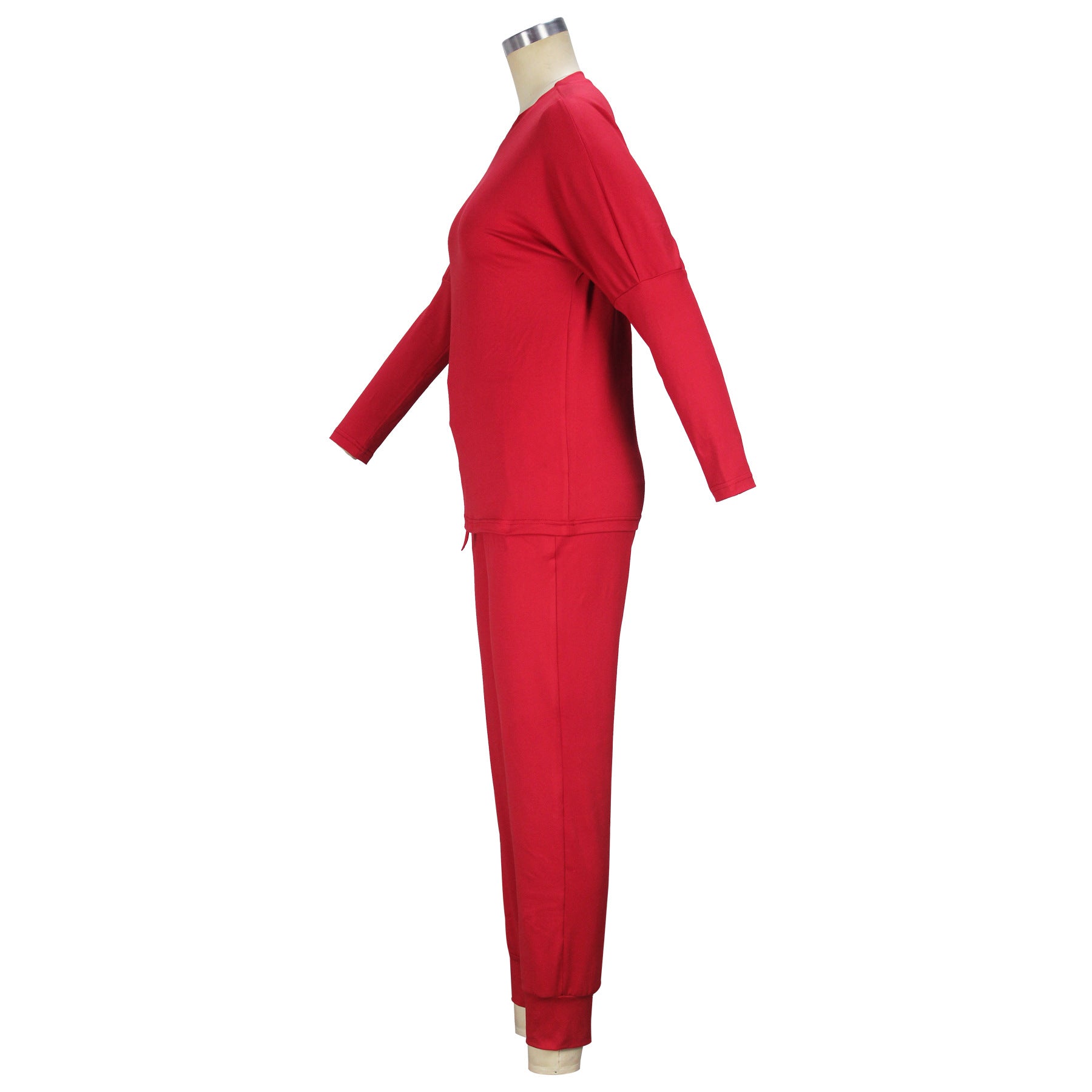 Autumn and Winter Women's Clothing Round Neck Loose Solid Color Long Casual Two-piece Pants Set 20