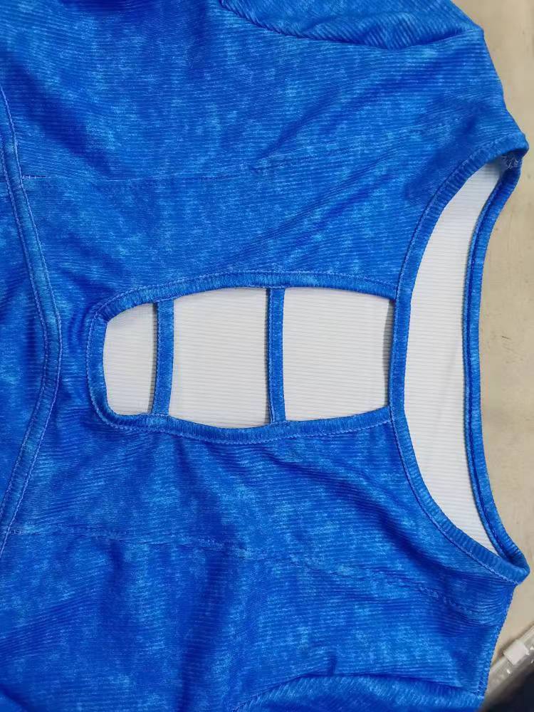 Women's Stretch Ribbed Tight Fitting Sexy Long Sleeve Two-Piece Pants Set 15