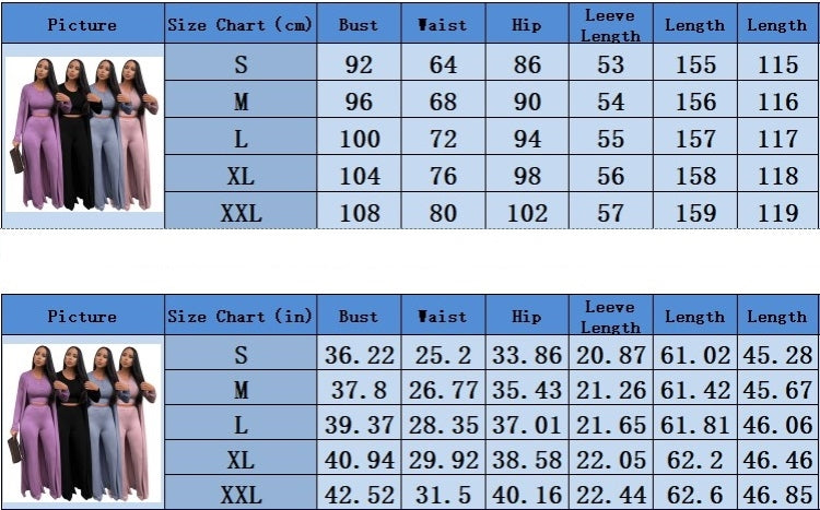 Autumn Casual Grey Long Rope with Button Crop Top and Pant 3 piece set 3